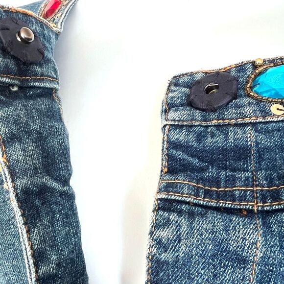 New Berek Denim Jeweled Jacket Western Artsy Hippie Colorful Embellishments XL - Picture 4 of 8